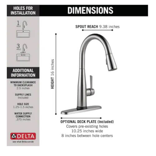 9113TRBDST Delta 9113TRBDST Essa Single Handle PullDown