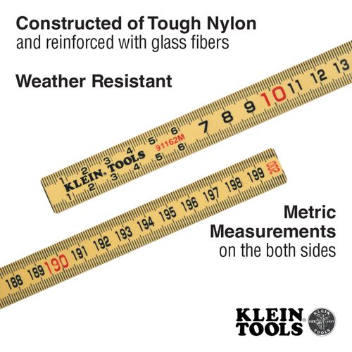 Main product image of 6.6' Fiberglass Folding Ruler, Outside Reading (Metric)