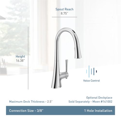 Main product image of Kurv Smart Pulldown Touchless Kitchen Faucet (Chrome), 9126EVC