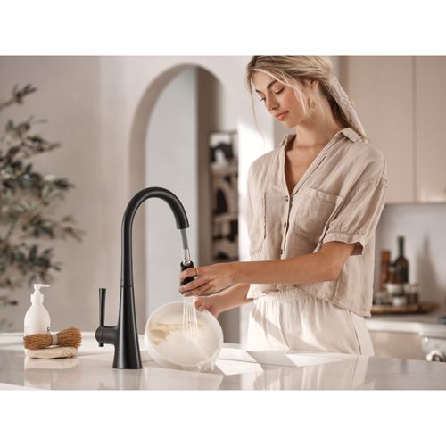 Main product image of Kurv 1 Handle Pulldown Kitchen Faucet, 1.5 GPM, 9126EVBL (Matte Black)