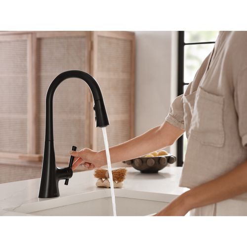 Main product image of Kurv 1 Handle Pulldown Kitchen Faucet, 1.5 GPM, 9126EVBL (Matte Black)