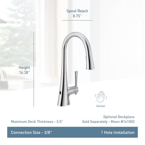 Main product image of Kurv 1 Handle Pulldown Kitchen Faucet, 1.5 GPM, 9126EWC (Chrome)
