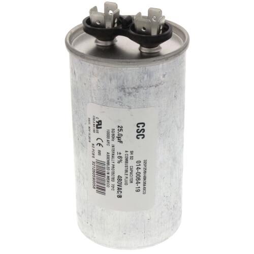Main product image of 25 MFD Round Run Capacitor w/ Bracket (480V)