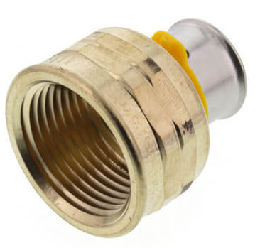Main product image of 1/2" PEX Press x 3/4" Female Adapter w/ Attached Sleeve (Zero Lead Bronze)