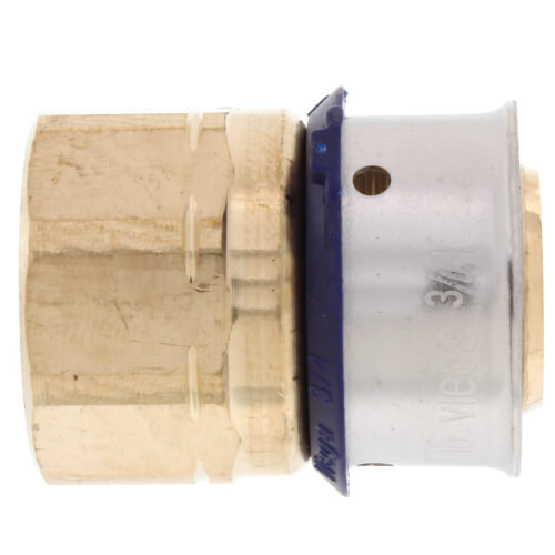 Main product image of 3/4" PEX Press x 1/2" Female Adapter w/ Attached Sleeve (Zero Lead Bronze)