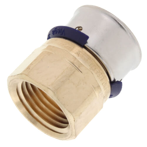 Main product image of 3/4" PEX Press x 1/2" Female Adapter w/ Attached Sleeve (Zero Lead Bronze)