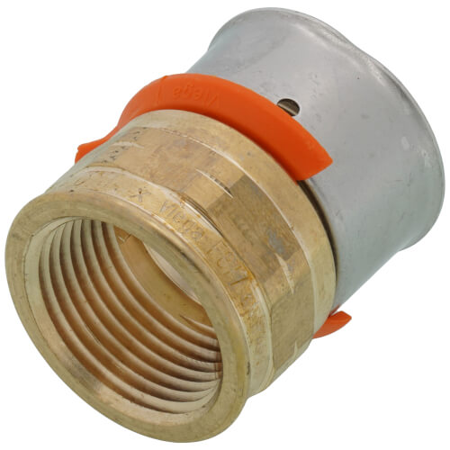 Main product image of 1" PEX Press x 3/4" Female Adapter w/ Attached Sleeve (Zero Lead Bronze)