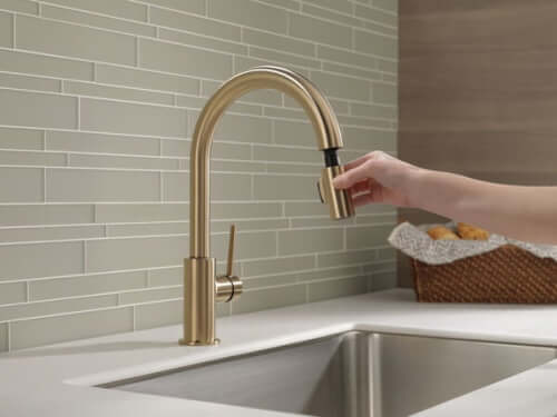 Main product image of Trinsic Single Handle Pull-Down Kitchen Faucet (Champagne Bronze), 9159-CZ-DST