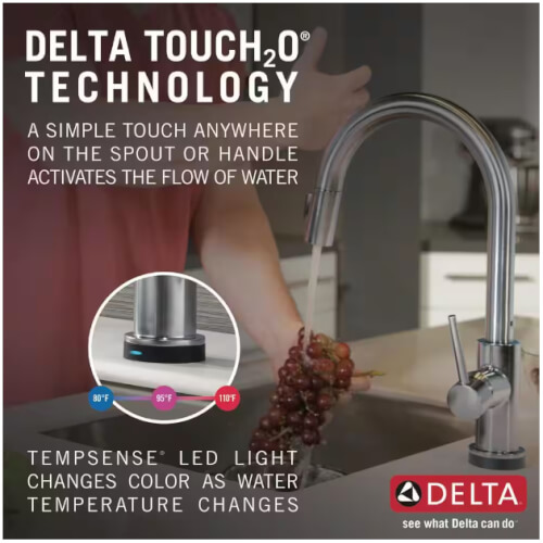 Main product image of Trinsic Single Handle Pull-Down Kitchen Faucet w/ Touch2O Technology (Arctic Stainless), 9159T-AR-DST