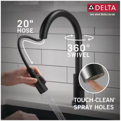 Main product image of Trinsic Single Handle Pull-Down Kitchen Faucet w/ Touch2O Technology (Matte Black), 9159T-BL-DST