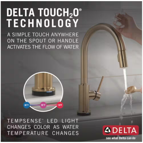 Main product image of Trinsic Single Handle Pull-Down Kitchen Faucet w/ Touch2O Technology (Champagne Bronze), 9159T-CZ-DST
