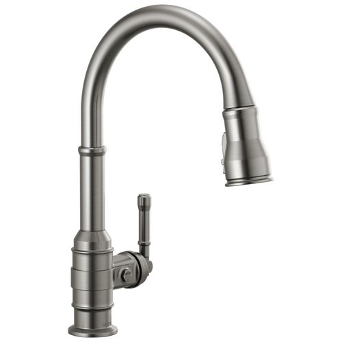 Main product image of Broderick Single Handle Pull-Down Kitchen Faucet, 1.8 GPM (Black Stainless), 9190-KS-DST