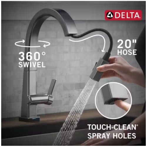 Main product image of Pivotal Single Handle Pull Down Kitchen Faucet w/ Touch2O Technology (Arctic Stainless), 9193T-AR-DST