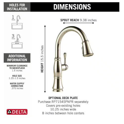 9197PNPRDST Delta 9197PNPRDST Cassidy Single Handle Pulldown