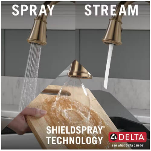 Main product image of Cassidy Single Handle Pull-Down Kitchen Faucet w/ Touch2O and ShieldSpray (Lumicoat Champagne Bronze), 9197T-CZ-PR-DST