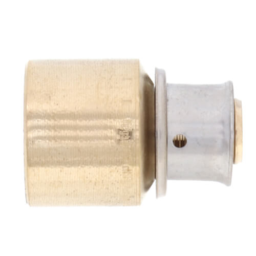 1/2" PEX Press x 3/4" Copper Pipe Adapter w/ Attached Sleeve (Lead Free Bronze)