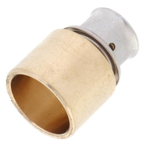 1/2" PEX Press x 3/4" Copper Pipe Adapter w/ Attached Sleeve (Lead Free Bronze)
