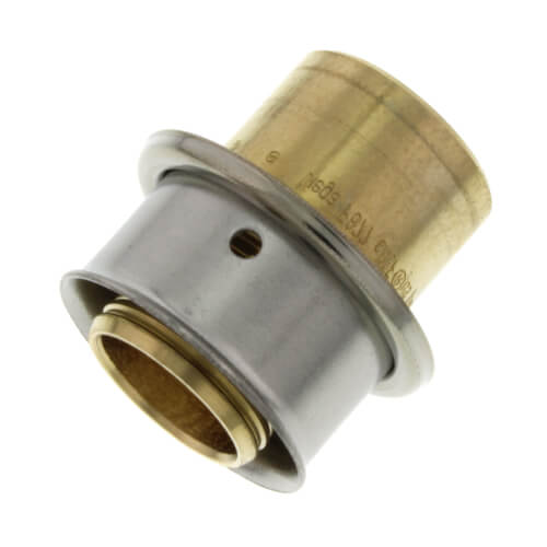 3/4" PEX Press x 1/2" Copper Pipe Adapter w/ Attached Sleeve (Lead Free Bronze)