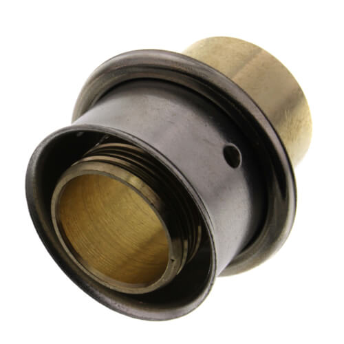 3/4" PEX Press x 1/2" Copper Pipe Adapter w/ Attached Sleeve (Lead Free Bronze)