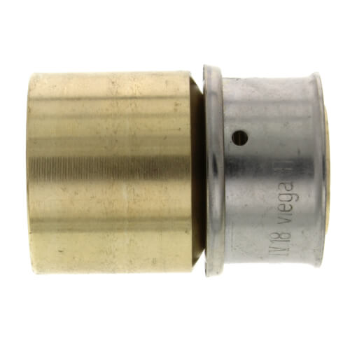 1" PEX Press Copper Pipe Adapter w/ Attached Sleeve (Lead Free Bronze)
