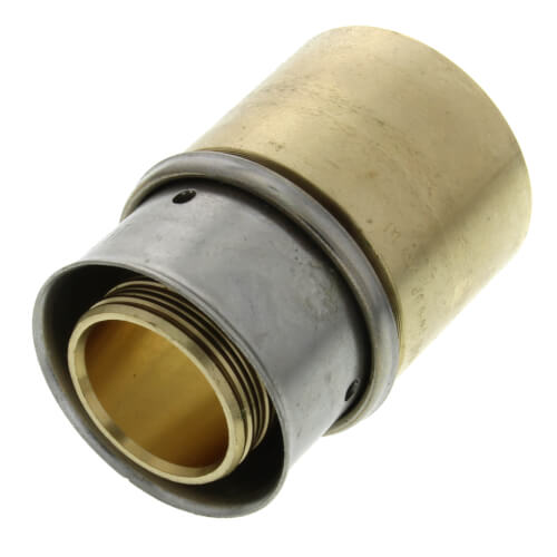 1" PEX Press Copper Pipe Adapter w/ Attached Sleeve (Lead Free Bronze)