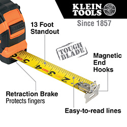 Main product image of 25 ft. Magnetic Double Hook Tape Measure