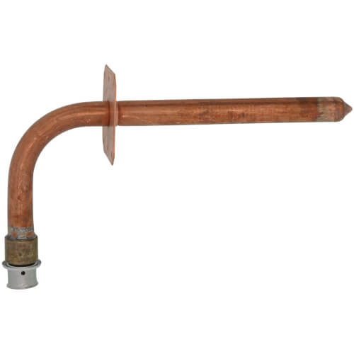 Main product image of 1/2" PEX Press Copper Stub Ell, 3-1/2" x 8" w/ Wall Plate (Lead Free)