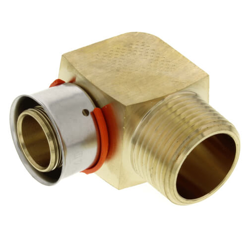 Main product image of 1" PEX Press x 1" Male 90° Elbow w/ Attached Sleeve (Lead Free)