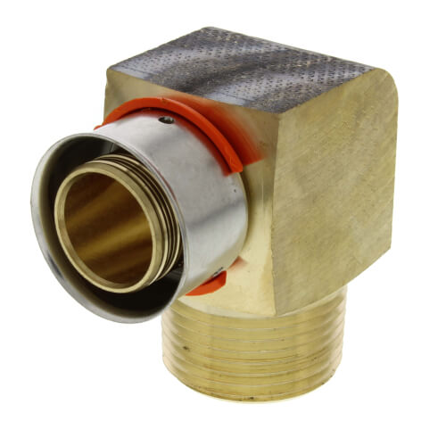 Main product image of 1" PEX Press x 1" Male 90° Elbow w/ Attached Sleeve (Lead Free)