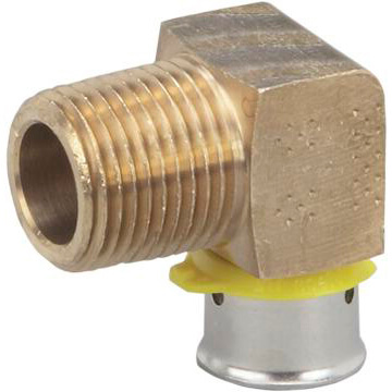 Main product image of 1-1/2" PEX Press x 1-1/2" Male 90-Degree Elbow w/ Attached Sleeve (Lead Free)