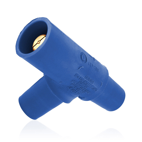 Main product image of 16 Series Taper Nose Multi-Way Connector, Cam-Type, Female-Female-Male, Tapping Tee, 400A Max (Blue)