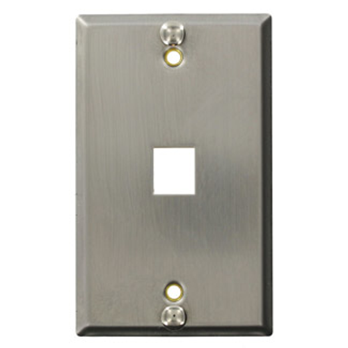 Main product image of Stainless Steel Quickport, Telephone Wallplate, 1-port