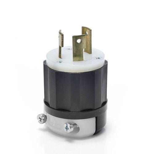 Main product image of 30A, 600V 3-Phase, NEMA L13-30P, 3P, 3W, Locking Plug, Non-Grounding (Black/White)