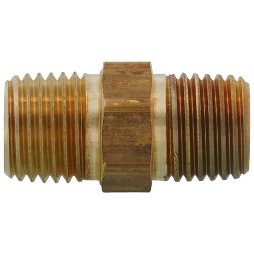 Main product image of 1/4" MIP Barstock Hex Brass Nipple (Lead Free)