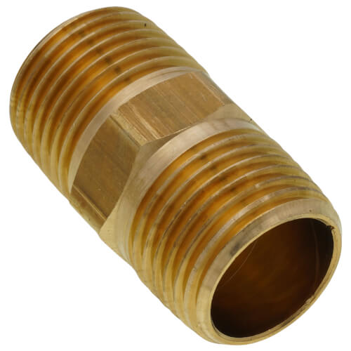 Main product image of 1/2" MIP Barstock Hex Brass Nipple (Lead Free)
