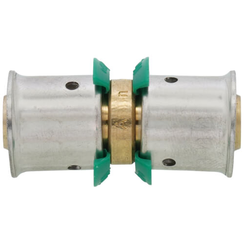 Main product image of 3/8" PEX Press Coupling w/ Attached Sleeve (Zero Lead Bronze)