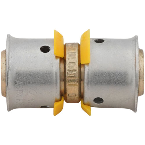 Main product image of 1/2" PEX Press Coupling w/ Attached Sleeve (Zero Lead Bronze)