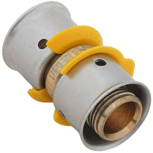 Main product image of 1/2" PEX Press Coupling w/ Attached Sleeve (Zero Lead Bronze)