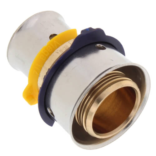 Main product image of 1/2" x 3/4" PEX Press Coupling w/ Attached Sleeve (Zero Lead Bronze)