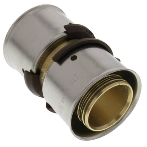 Main product image of 1-1/4" PEX Press Coupling w/ Attached Sleeve (Zero Lead Bronze)