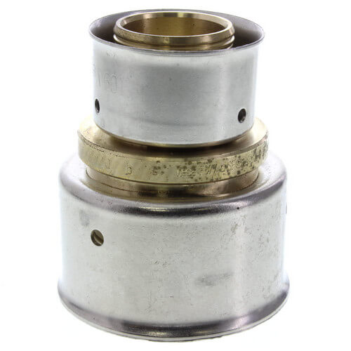 Main product image of 1" x 1-1/2" PEX Press Coupling w/ Attached Sleeve (Zero Lead Bronze)