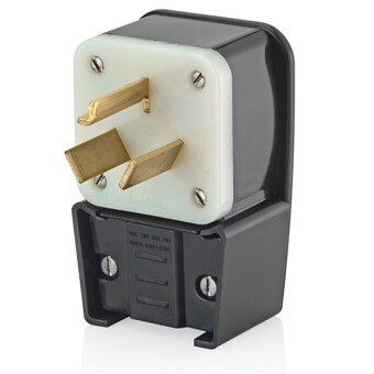 Main product image of Industrial Grade Angle Plug, 3P, 30A, NEMA 10-30P - Black (125/250V)
