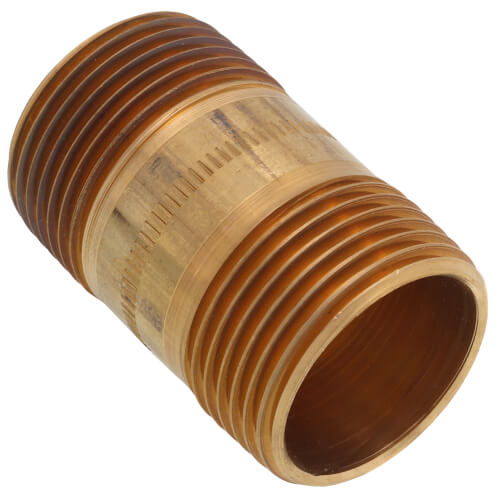 Main product image of LFA917 PB113 1" x 2" Yellow Brass Pipe Nipple