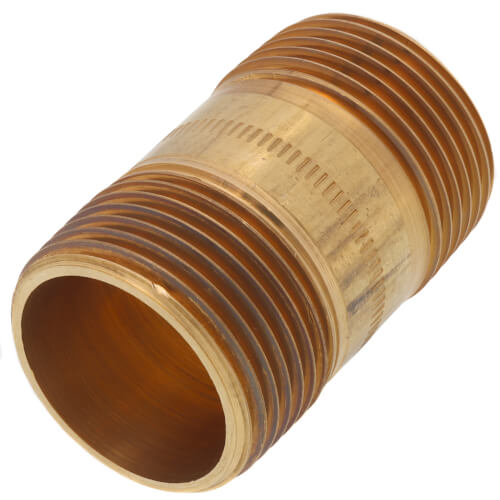 Main product image of LFA917 PB113 1" x 2" Yellow Brass Pipe Nipple