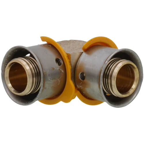 Main product image of 1/2" PEX Press 90° Elbow w/ Attached Sleeve (Zero Lead Bronze)