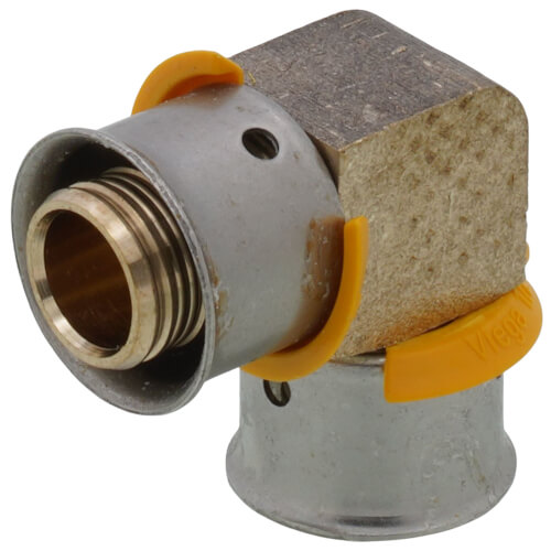 Main product image of 1/2" PEX Press 90° Elbow w/ Attached Sleeve (Zero Lead Bronze)