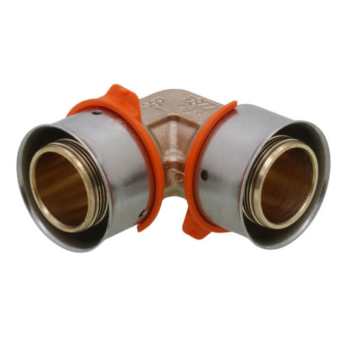Main product image of 1" PEX Press 90° Elbow w/ Attached Sleeve (Zero Lead Bronze)