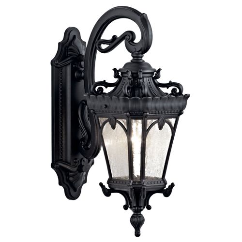 Main product image of Tournai 18" 1 Light Outdoor Wall Light w/ Clear Seeded Glass (Textured (Black)