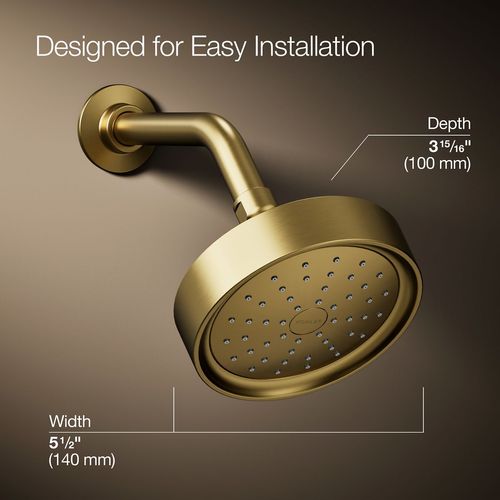 Main product image of Purist Single-Function Showerhead, 2.5 GPM (Moderne Brass)