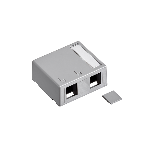 Main product image of Surface-mount Quickport, Box, Plenum-rated, 2-port (Gray)